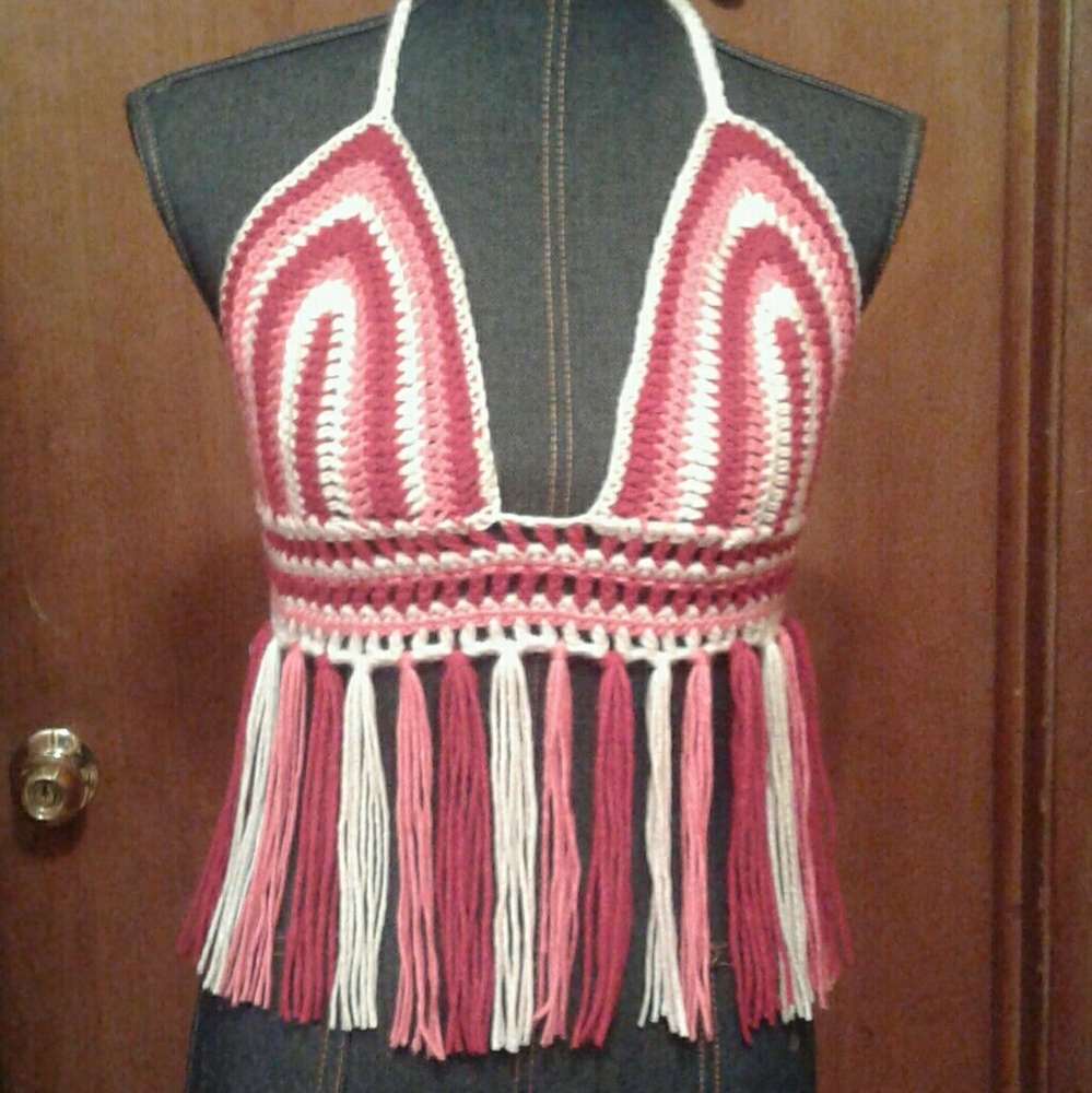 Crochet Bohemian Fringe Bralette
